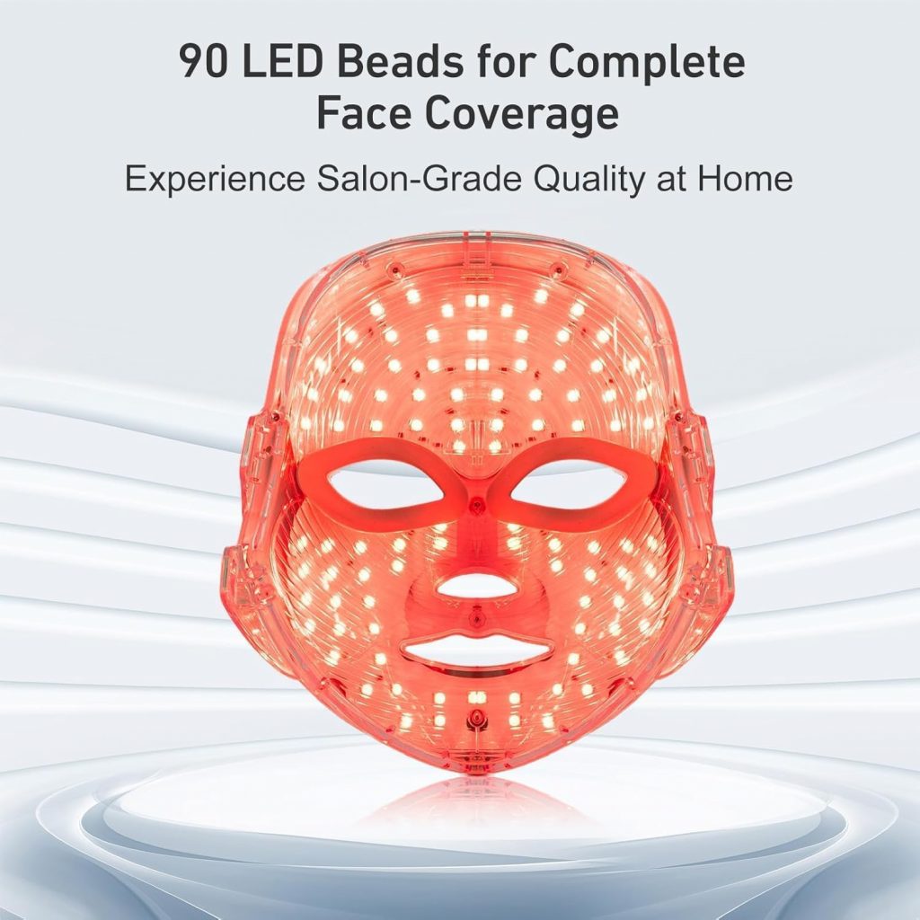 Red Light Therapy Mask for Face,7 Colors LED Face Mask Light Therapy, At-Home Photon Skin Care Beauty Mask for Anti Wrinkles Acne Reduction